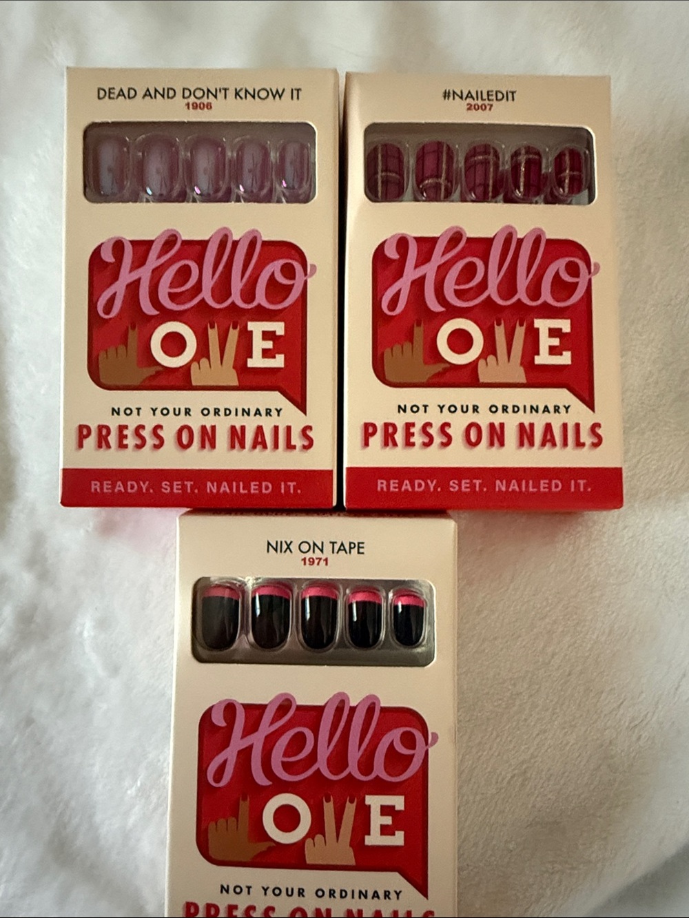 Hello Love Press-On Nails - Assorted Pink & Black Sets